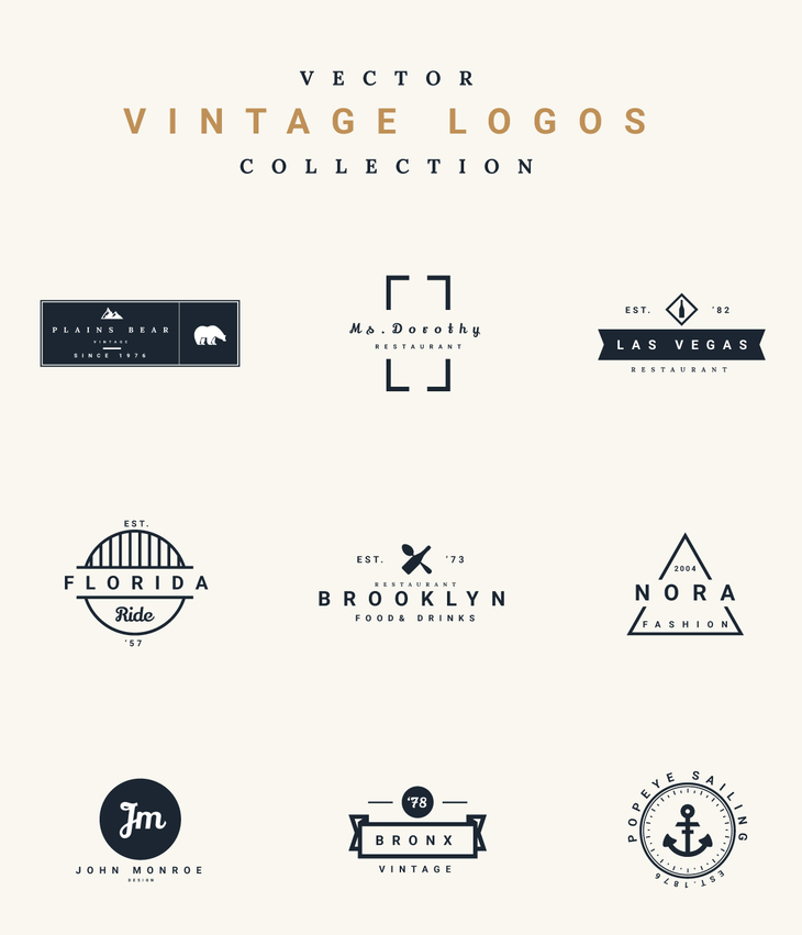 730x851 Vector Vintage Logos