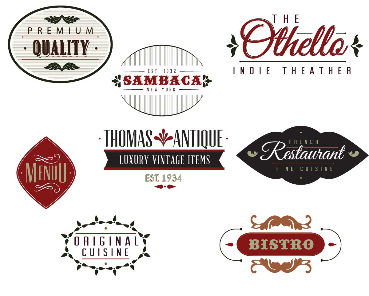 1200x962 Vintage Bistro Label Set Vector Free Download