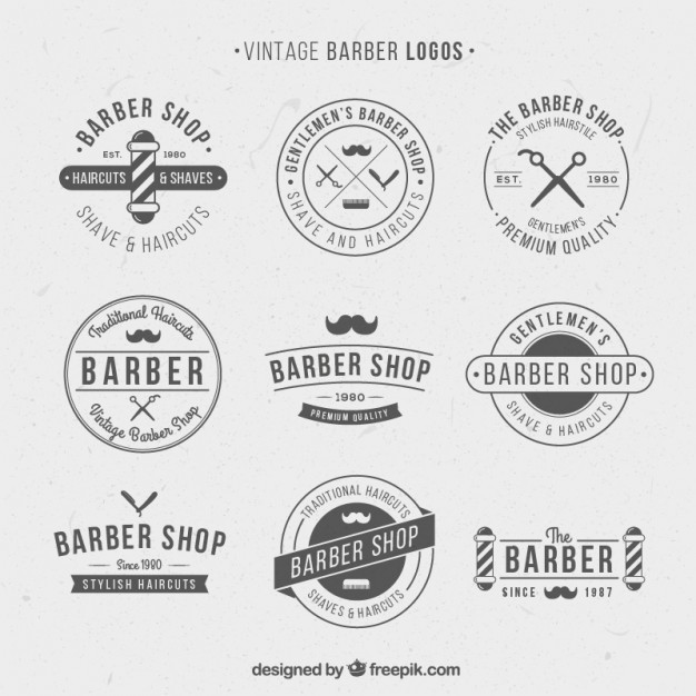 626x626 Vintage Logos For Barber Shop Vector Free Download