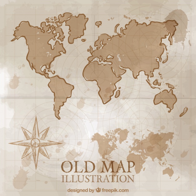 626x626 Hand Drawn Vintage World Map Vector Free Download