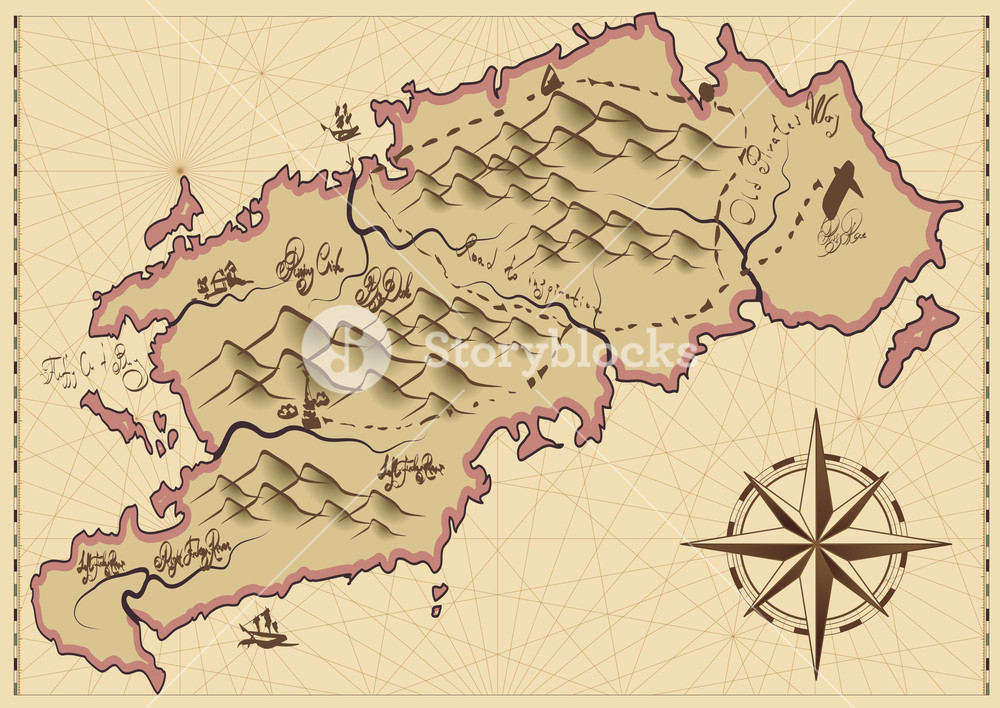 1000x708 Vintage Map Vector Royalty Free Stock Image
