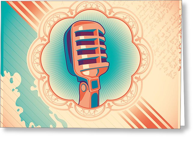 646x470 Vintage Poster With Microphone Vector Digital Art