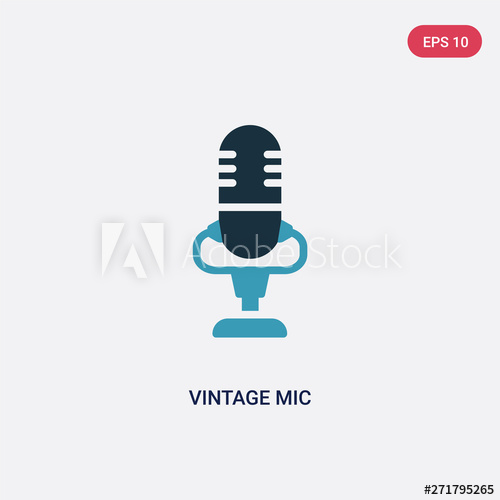 500x500 Two Color Vintage Mic Vector Icon From Technology Concept