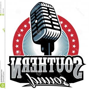 300x300 Southern Rock Vector Logo Vintage Microphone Old Radio Image