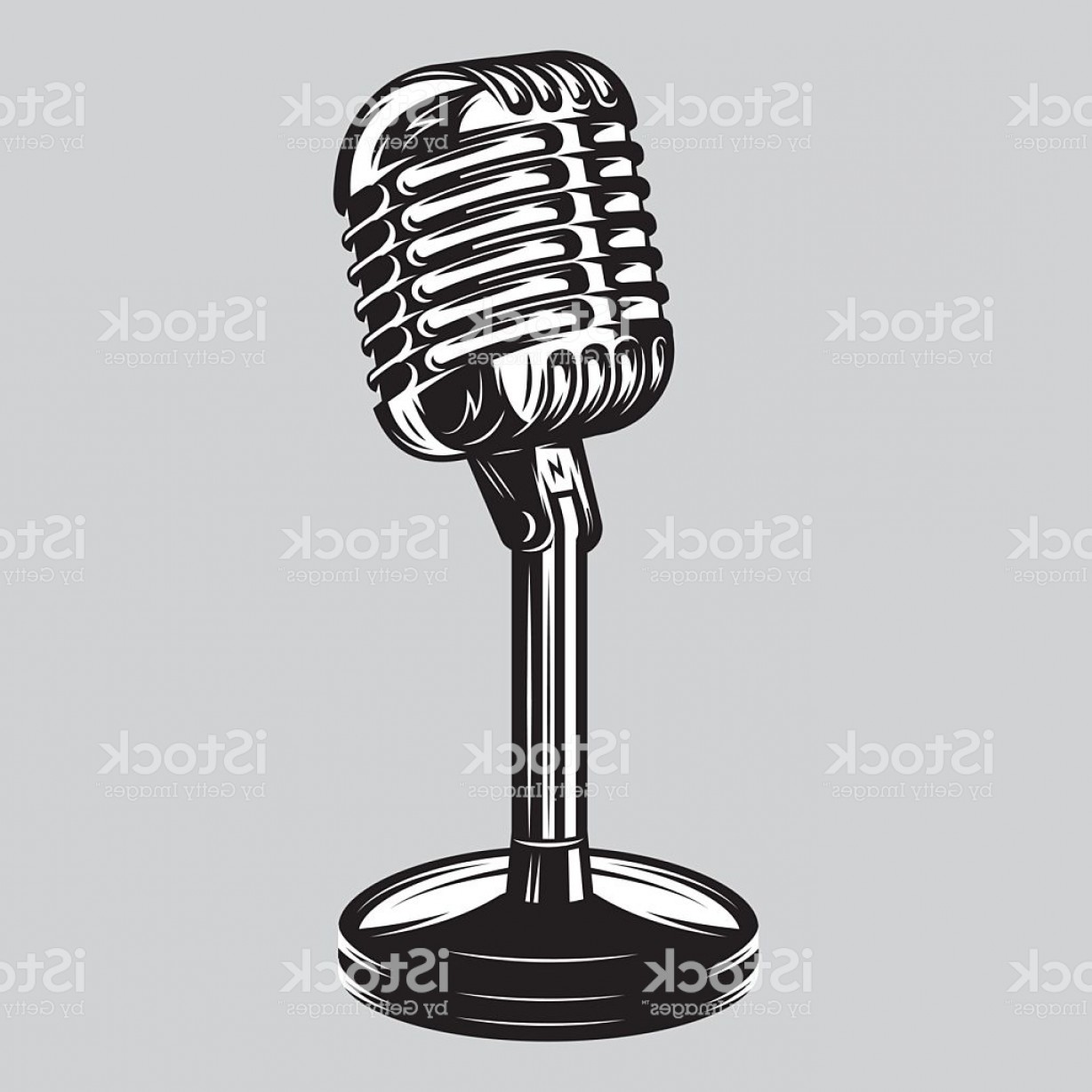 Vintage Microphone Vector At Vectorified.com | Collection Of Vintage ...