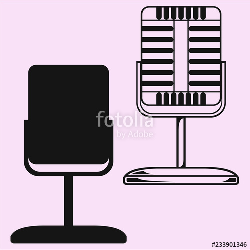 500x500 Vintage Microphone Vector Silhouette Isolated Stock Image
