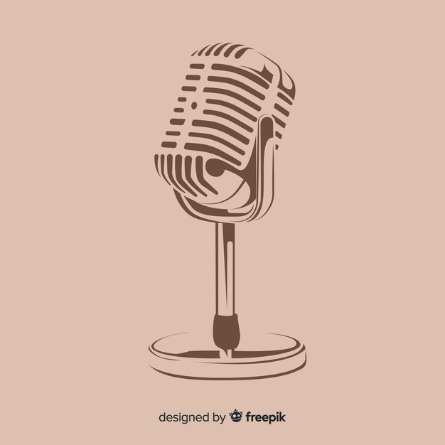 626x626 Hand Drawn Vintage Microphone Vector Free Download