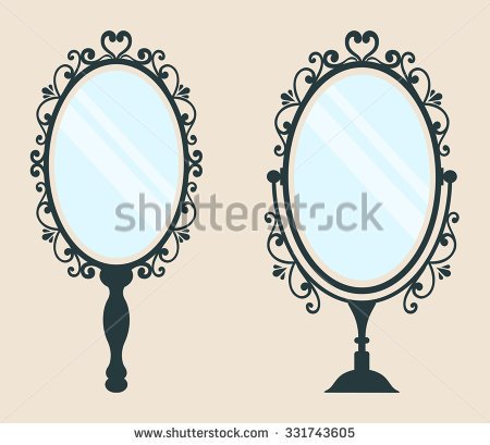 450x409 Vintage Hand Mirror Vector