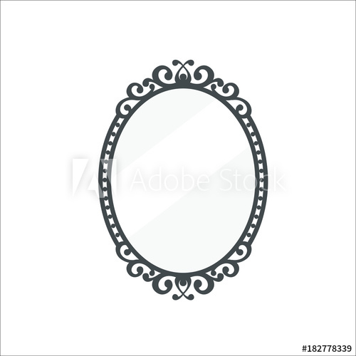 500x500 Vintage Mirror Icon Vector Illustration