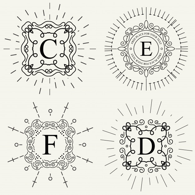 Vector Vintage Monogram Logo Vector Premium Download 626x626 Vector Vintage Monogram Logo Vector Premium Download