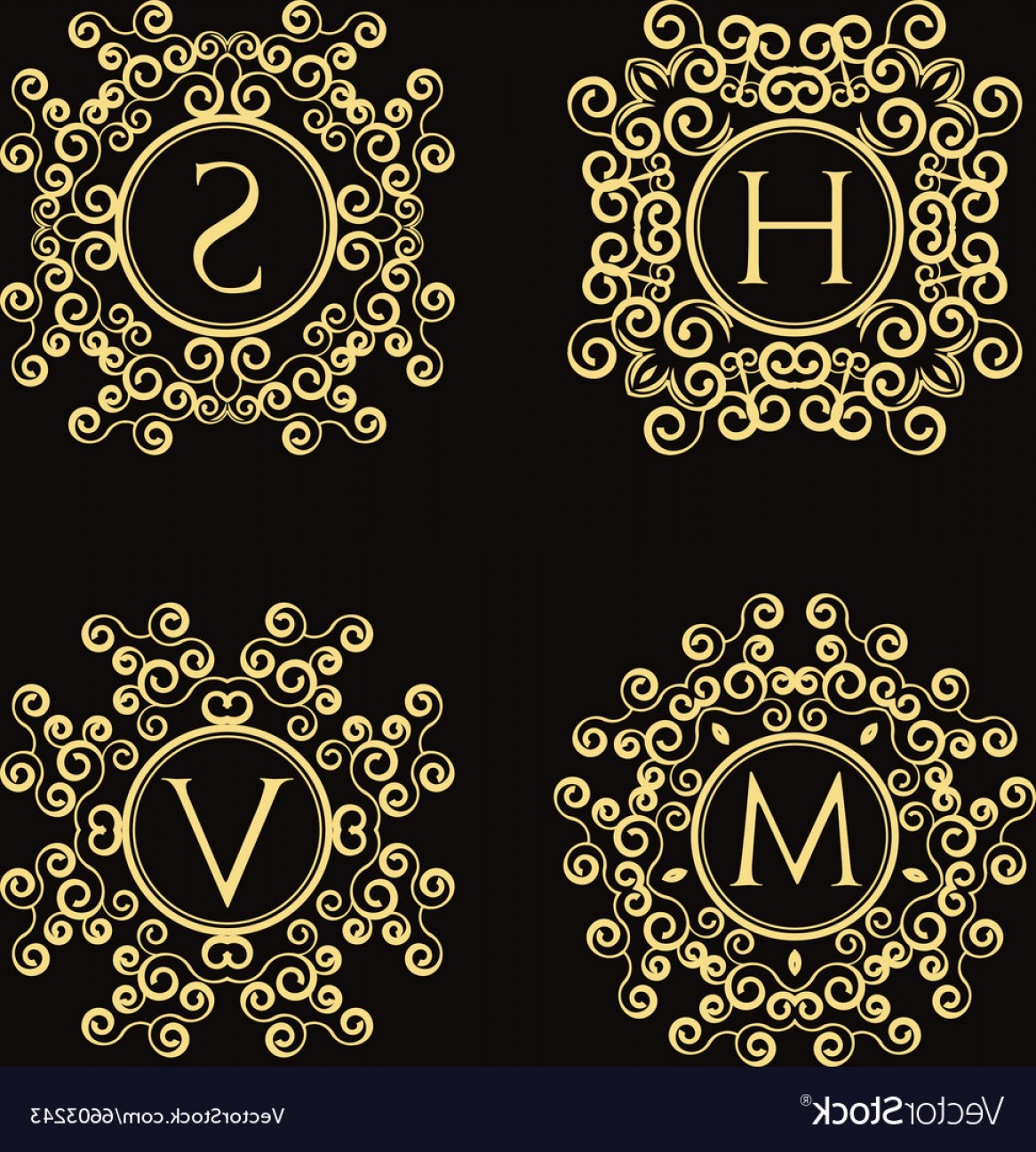 Vintage Monogram Vector Studiogrfx 1166x1296 Vintage Monogram Vector Studiogrfx