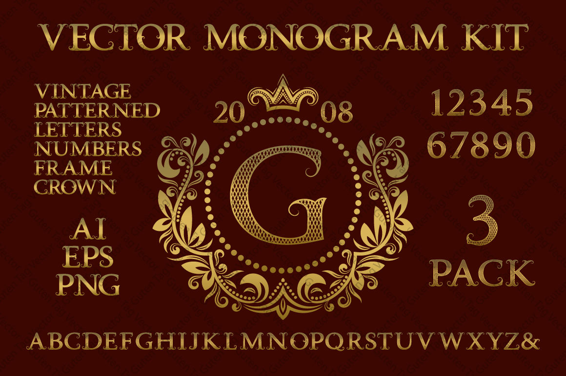 Vintage Monogram Kit Pack 1160x772 Vintage Monogram Kit Pack