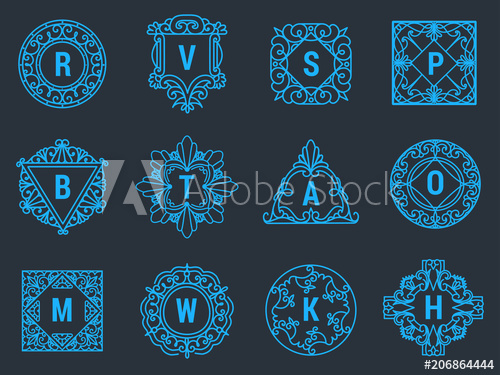 Monogram Vector Letter Emblem Logo Vintage Ornament Design Sign 500x375 Monogram Vector Letter Emblem Logo Vintage Ornament Design Sign