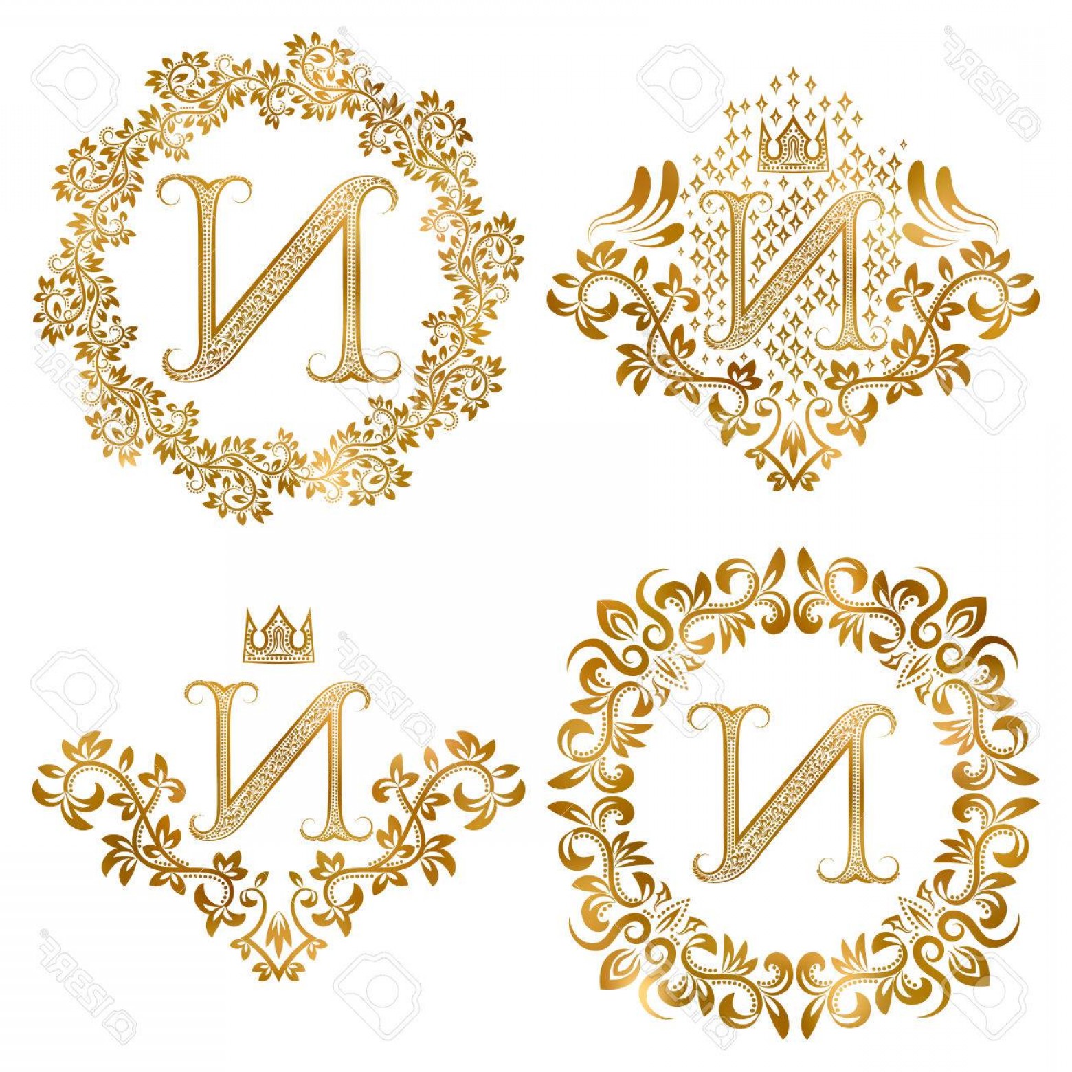 Vintage Monogram Vector at Vectorified.com | Collection of Vintage ...