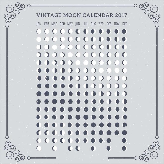 660x660 Free Vector Vintage Moon Calendar Vintage Moon
