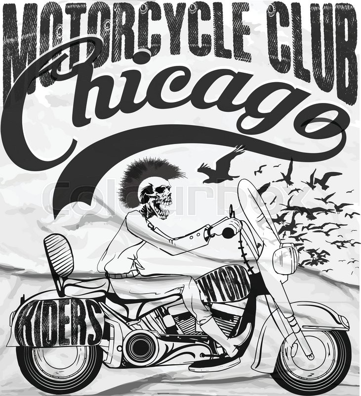 731x800 Vintage Motorcycle Vector Set Skull Stock Vector Colourbox