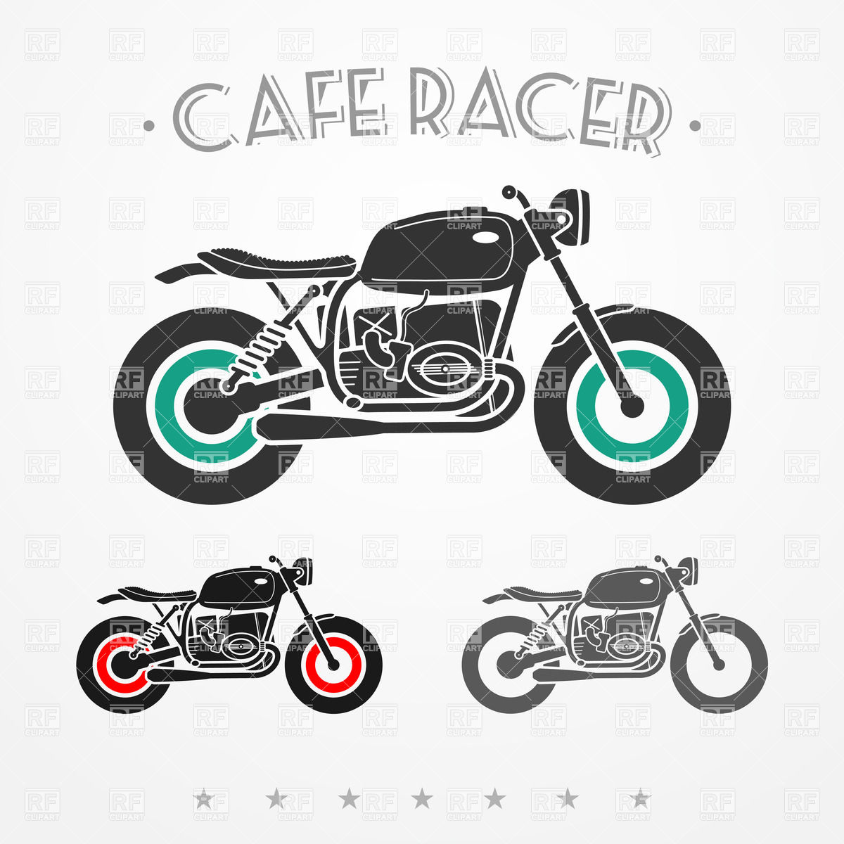 1200x1200 Vintage Flat Looking Motorcycles Vector Image Of Transportation