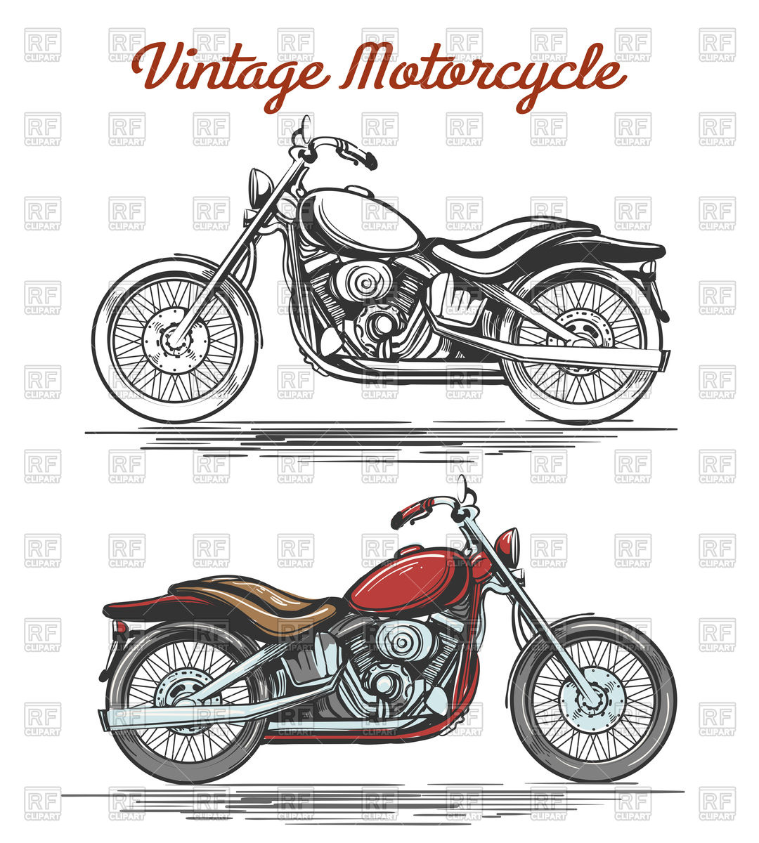 1080x1200 Vintage Motorcycle Vector Image Of Transportation