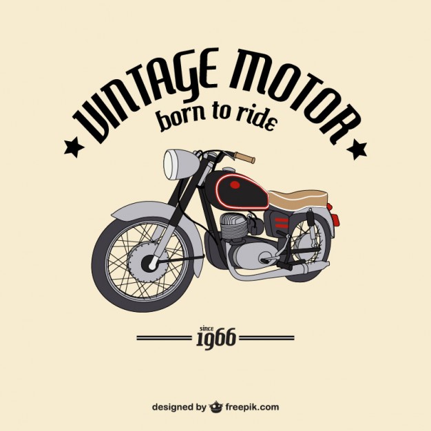626x626 Background Of Hand Drawn Vintage Motorcycle Vector Free Download