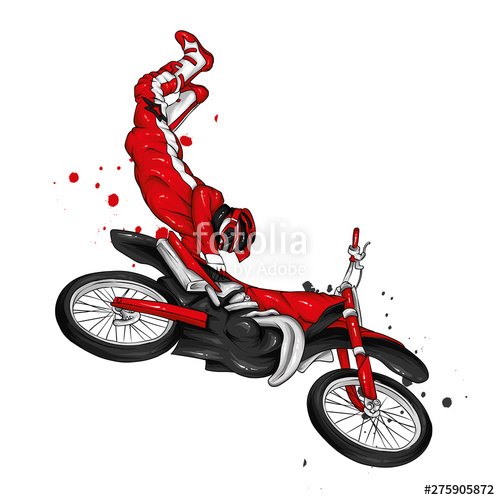 500x500 Biker Riding A Vintage Motorcycle Vector Illustration, Extreme
