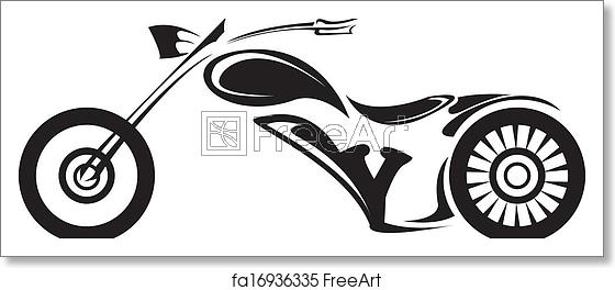 560x264 Free Art Print Of Vector Silhouette Of Classic Motorcycle Moto
