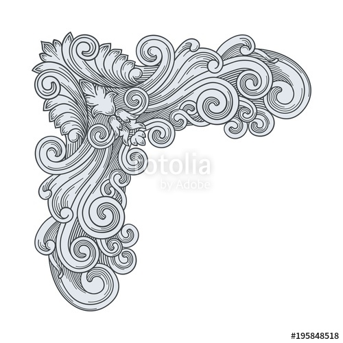 500x500 Vintage Corner Ornament Vector