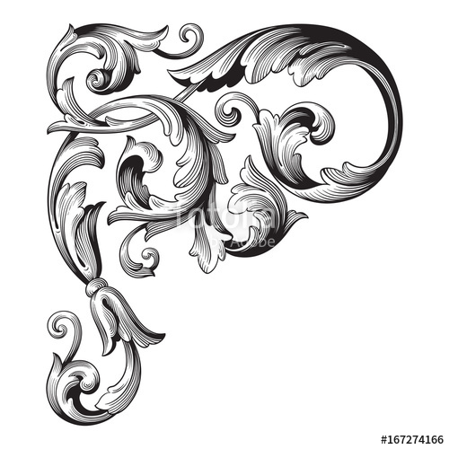 500x500 Vintage Baroque Ornament Vector Stock Image And Royalty Free