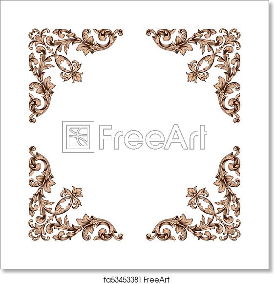 561x581 Free Art Print Of Classical Baroque Ornament Vector Classical