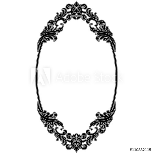 500x500 Oval Vintage Frame Vector