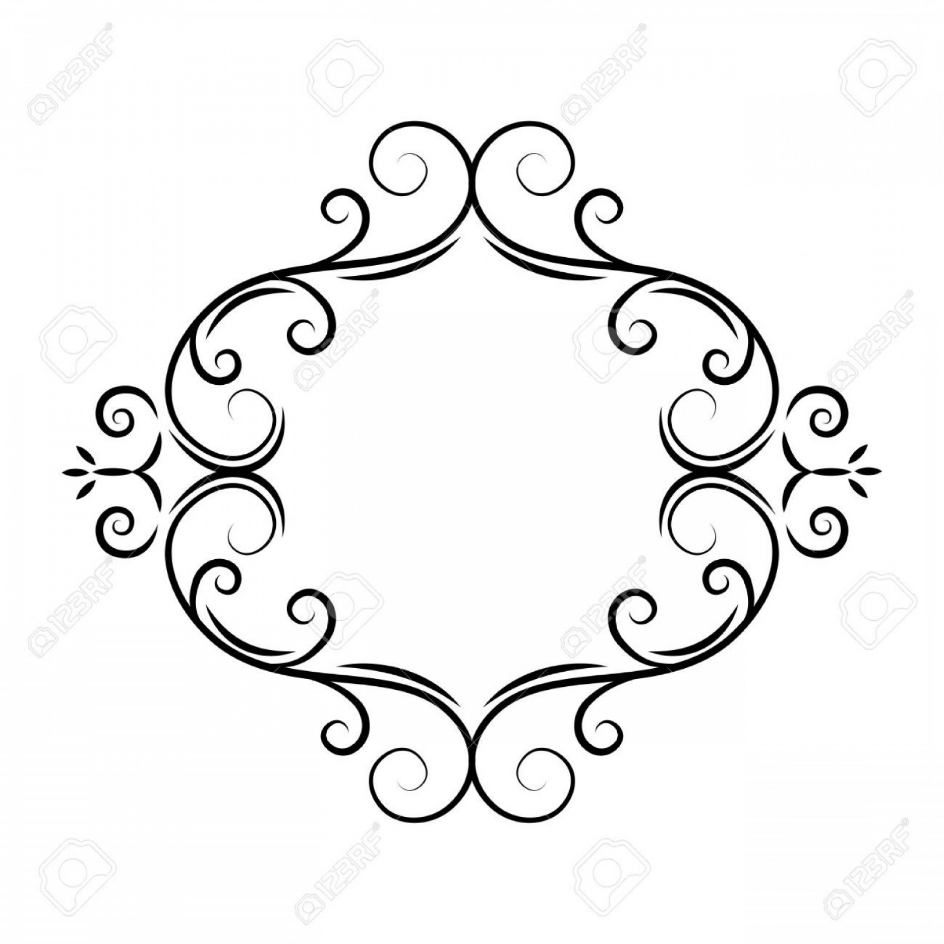1872x1872 Photostock Vector Decorative Oval Frame Filigree Scroll Border