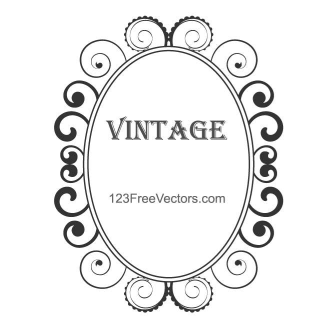 660x660 Vintage Oval Frame Vector