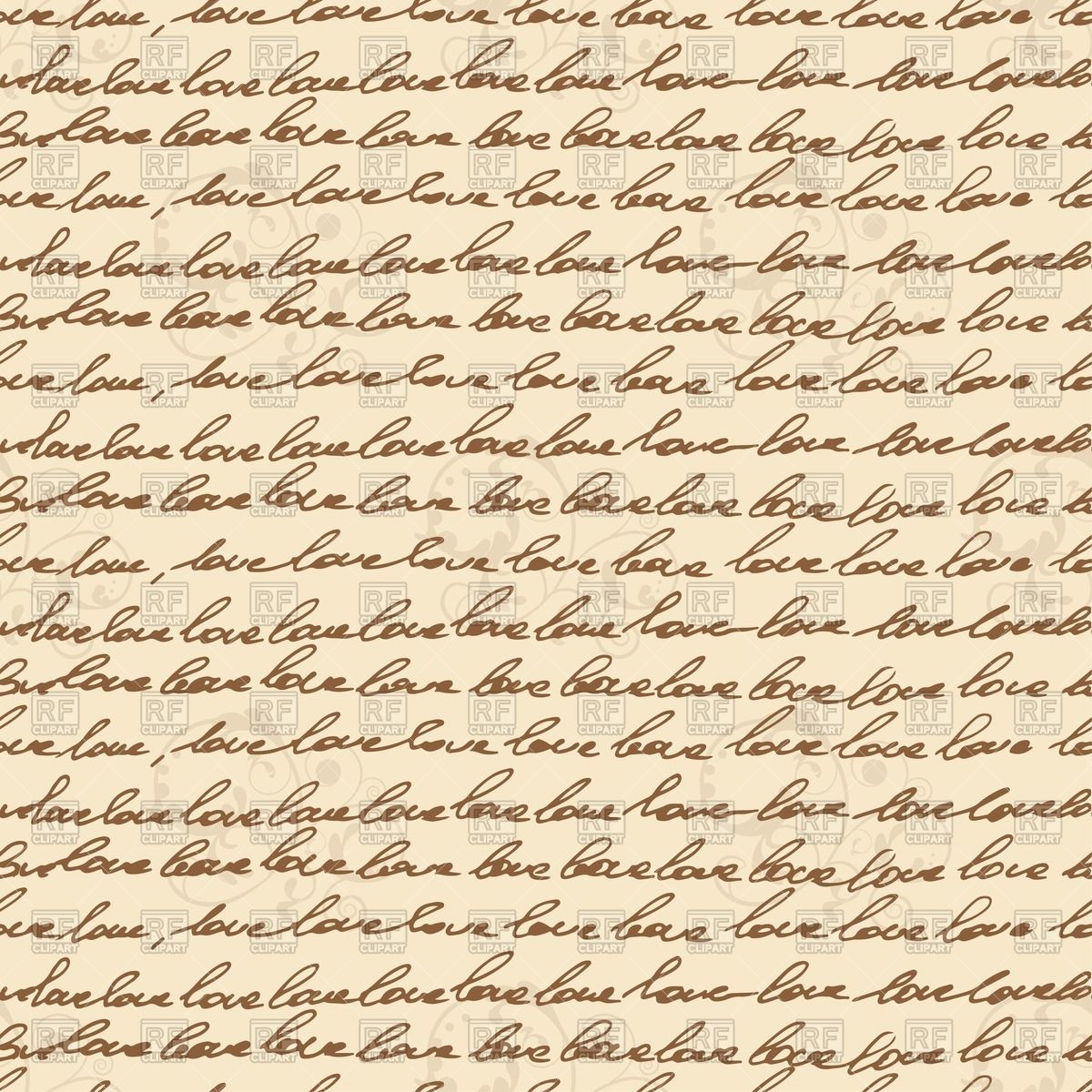 1200x1200 Seamless Valentine Pattern With Handwritten Word Love On Vintage