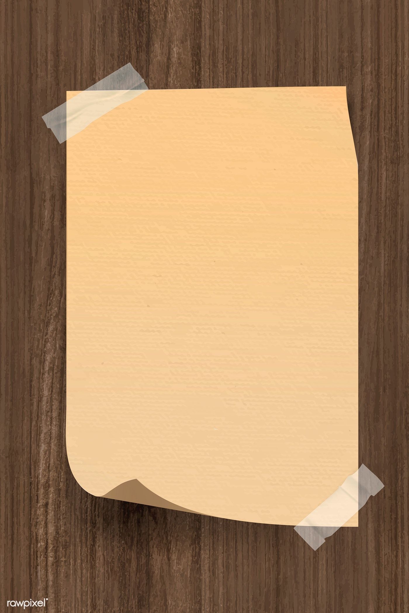 1400x2100 Download Premium Vector Of Vintage Brown Note Paper Taped