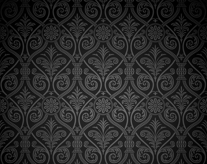 680x541 Vintage Vector Dark Damask Pattern Background