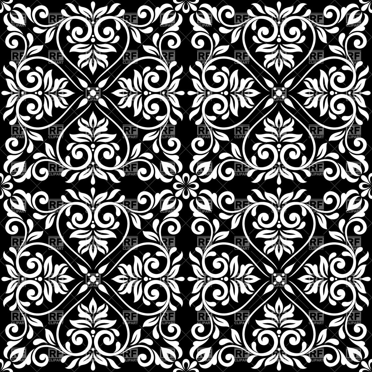 1200x1200 Black And White Seamless Vintage Pattern