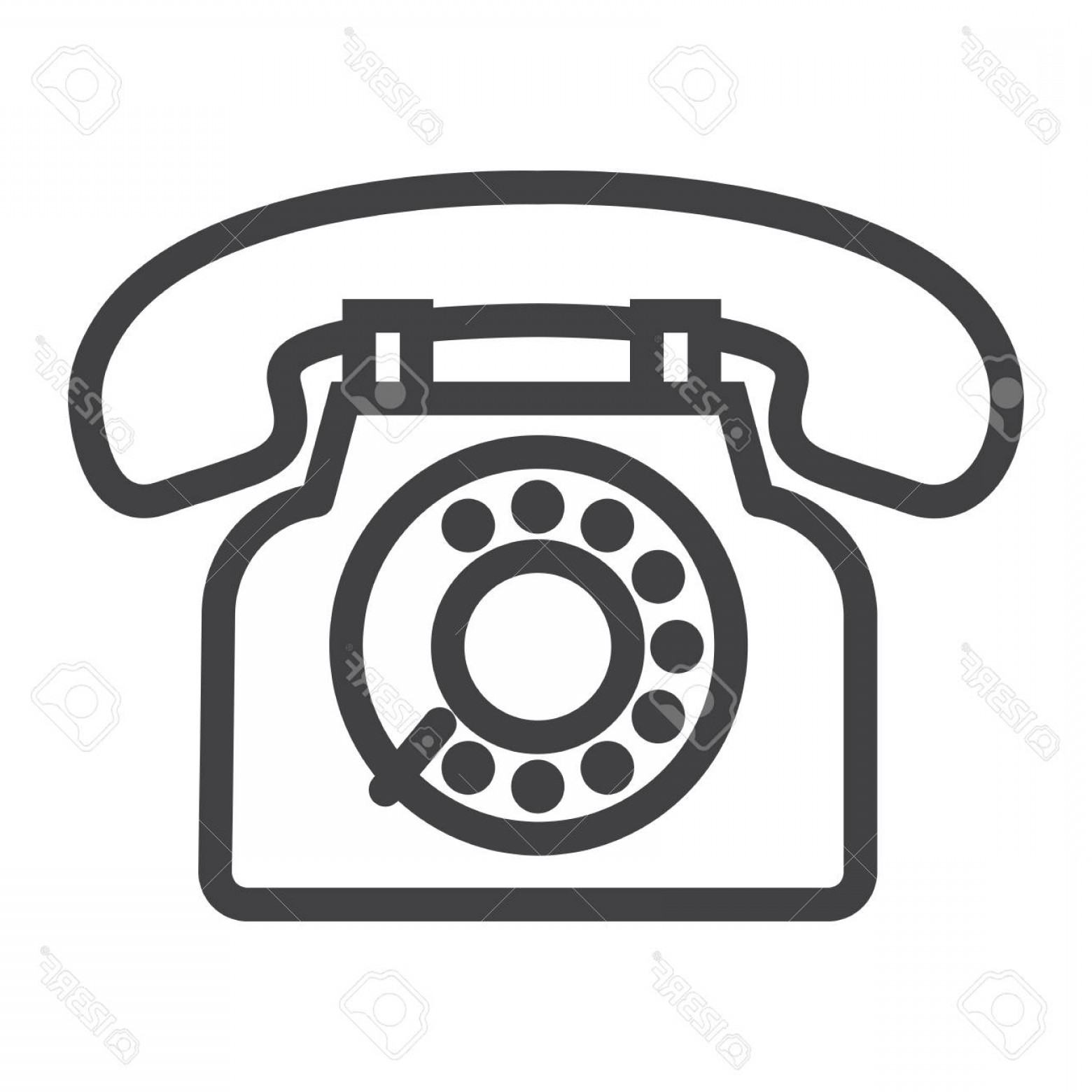 1560x1560 Photostock Vector Vintage Phone Line Icon Contact Us And Website