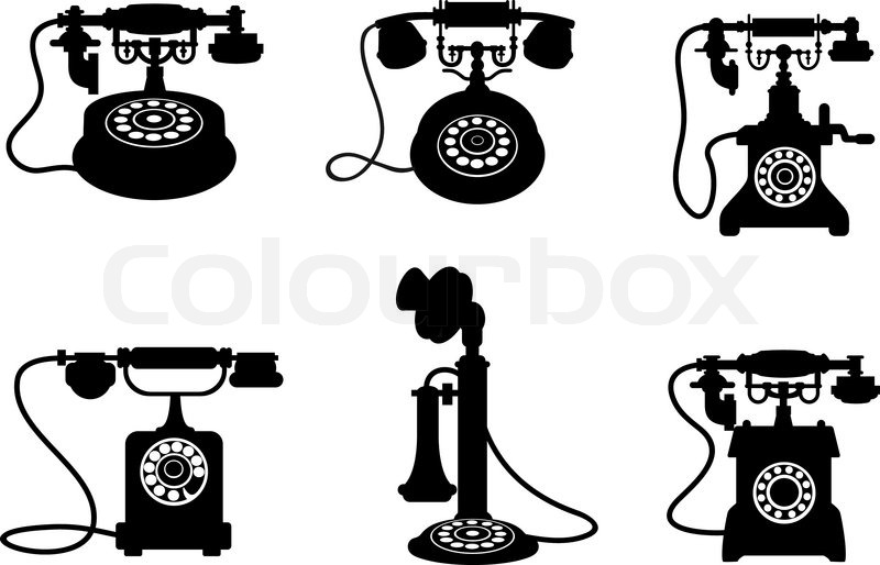 800x514 Set Of Retro And Vintage Telephones Stock Vector Colourbox