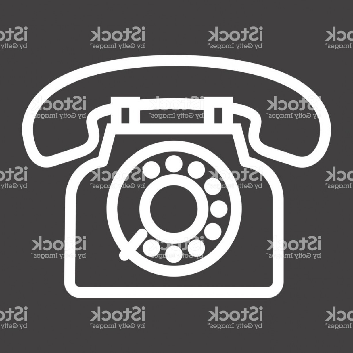 1228x1228 Vintage Phone Line Icon Contact Us And Website Button Vector