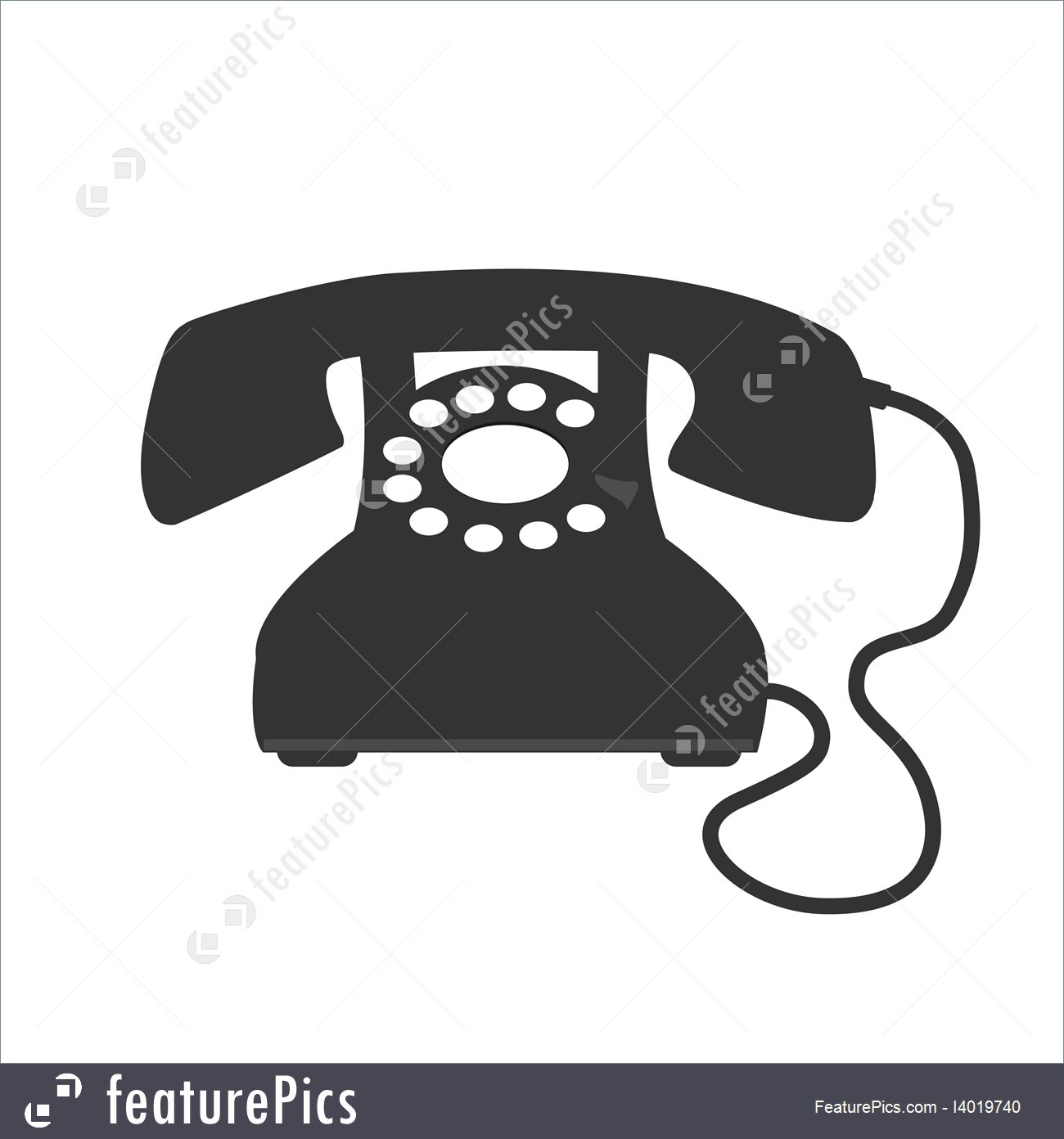 1300x1392 Vintage Phone Vector Stock Illustration
