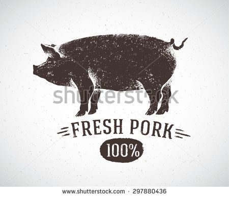 450x387 Graphic Pig And Labeled Fresh Pig Vector Illustration, Drawn