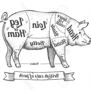 300x300 Isolated Vintage Gold Emblem For Farm With Pork Vector Catchsplace