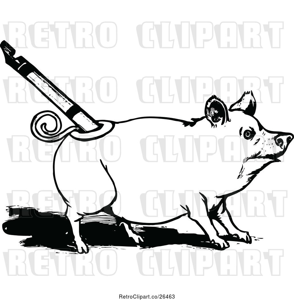 1024x1044 Vector Clip Art Of Retro Oz Pig