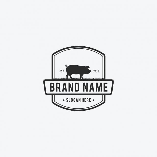 640x640 Farm Logo Design Vector Vintage Pig Logo Design Inspiration Bacon