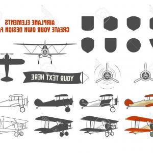 300x300 Photostock Vector Vintage Airplane Symbols Biplane Vector Graphic