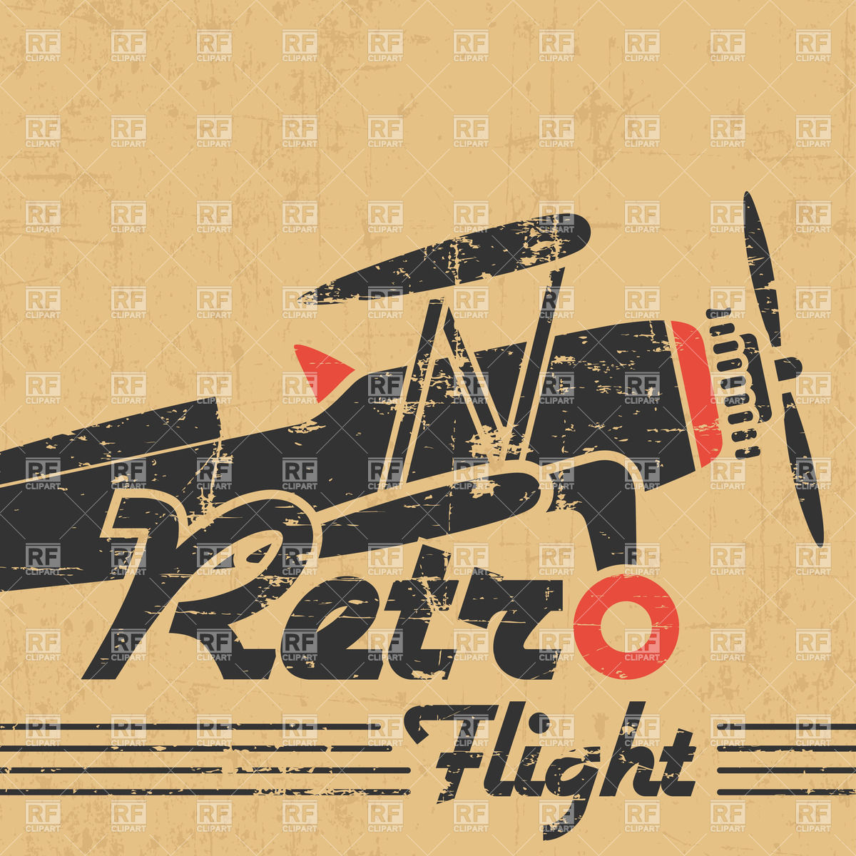 1200x1200 Retro Plane Grunge Emblem With Text On Old Paper Vector Image