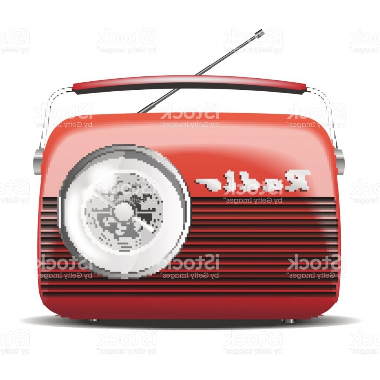 1228x1228 Red Vintage Radio Vector Illustration Gm Geekchicpro