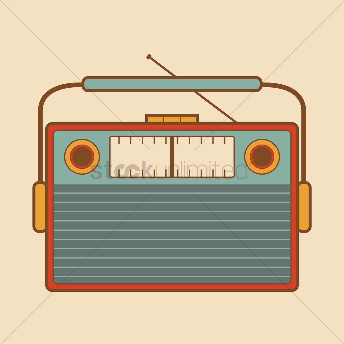 1300x1300 Vintage Radio Vector Image