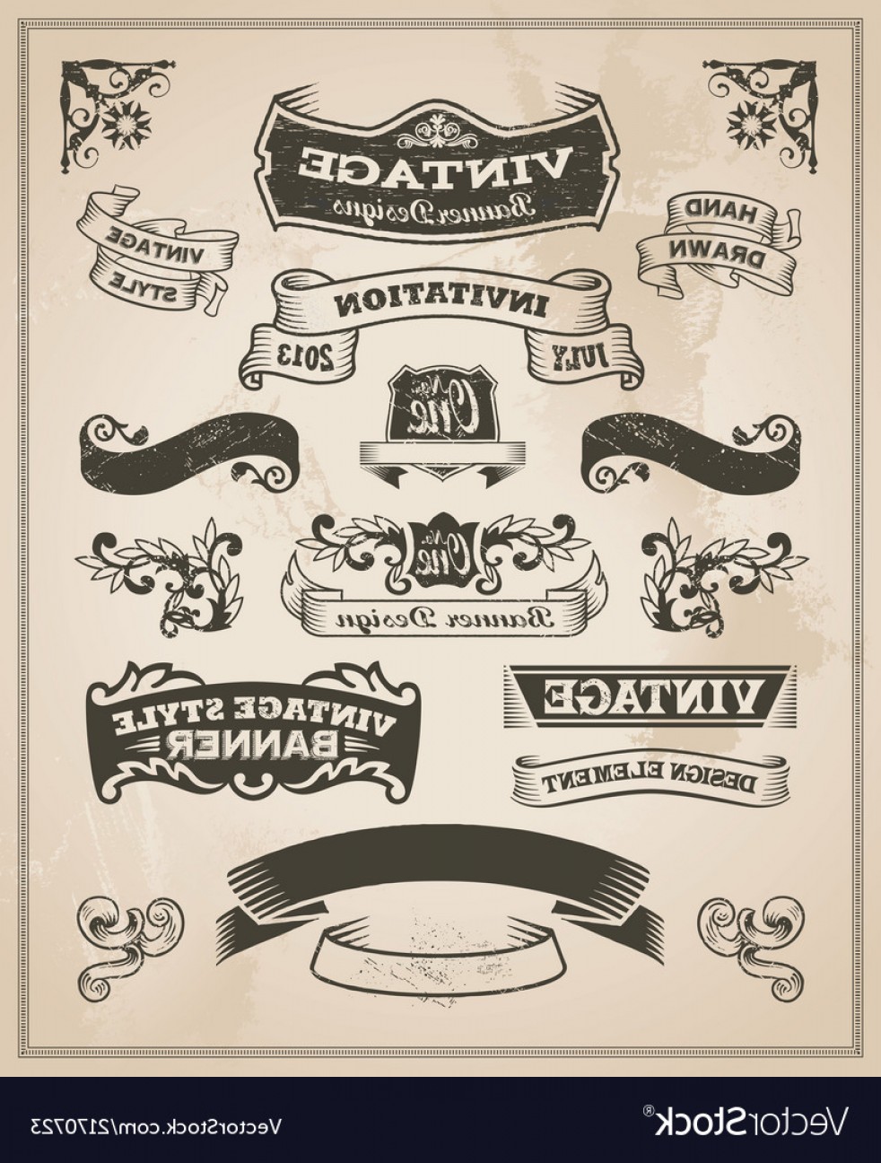 982x1296 Retro Vintage Banner And Ribbon Set Vector Geekchicpro