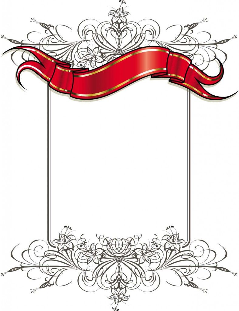 787x1024 Red Title Gilded Ribbons Vector For Your Elegant Designs This Red