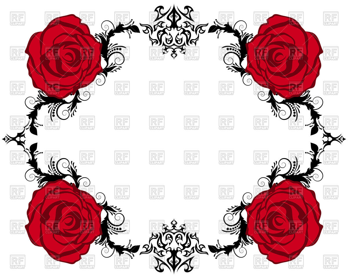 1200x960 Vintage Frame With Roses Vector Image Of Borders And Frames